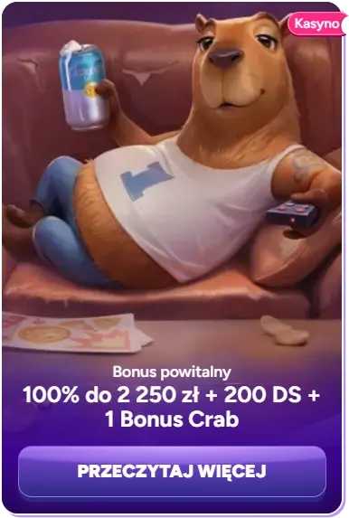 100% do 2 250 zł + 200 DS + 1 Bonus Crab